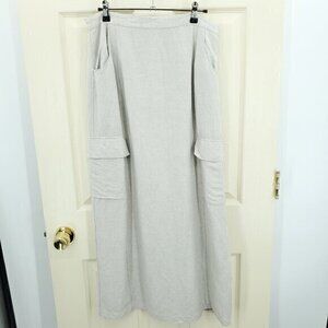 Together Linen-Blend Cargo Pocket Midi Skirt 10 Natural/Tan